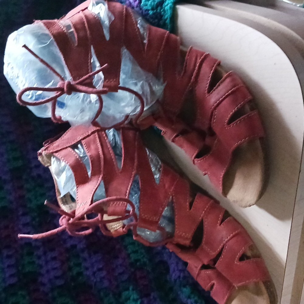 Earth Origins soft leather Sandals brick red